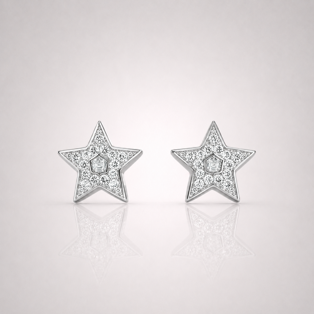 Men’s Iced Out Star Earrings