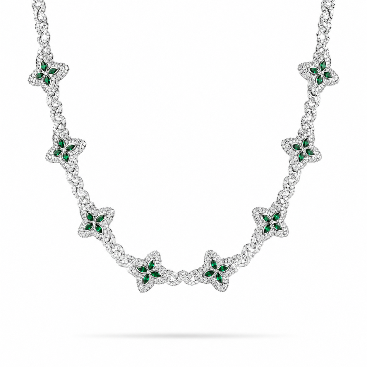 Green Clover Iced Out Chain for Men with VVS Shine