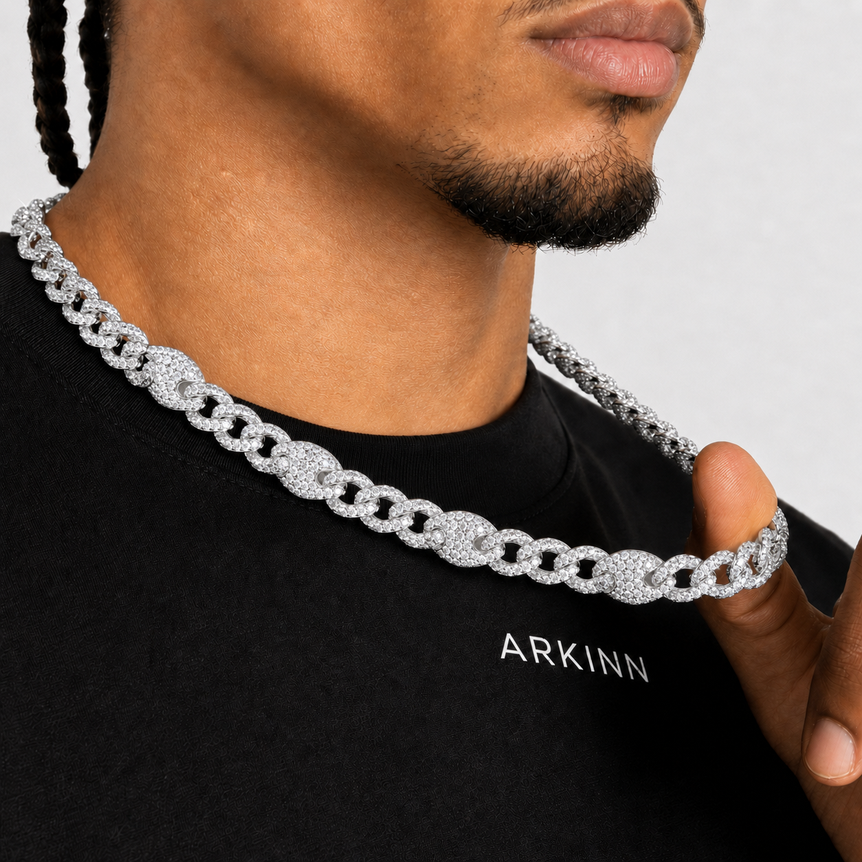 14K Gold Plated Iced Mariner Chain