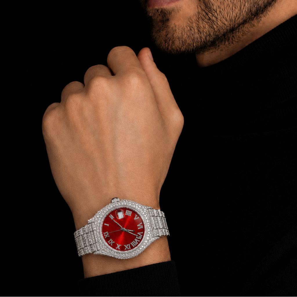 VVS Moissanite Iced Out Men’s Watch 40mm Bust Down
