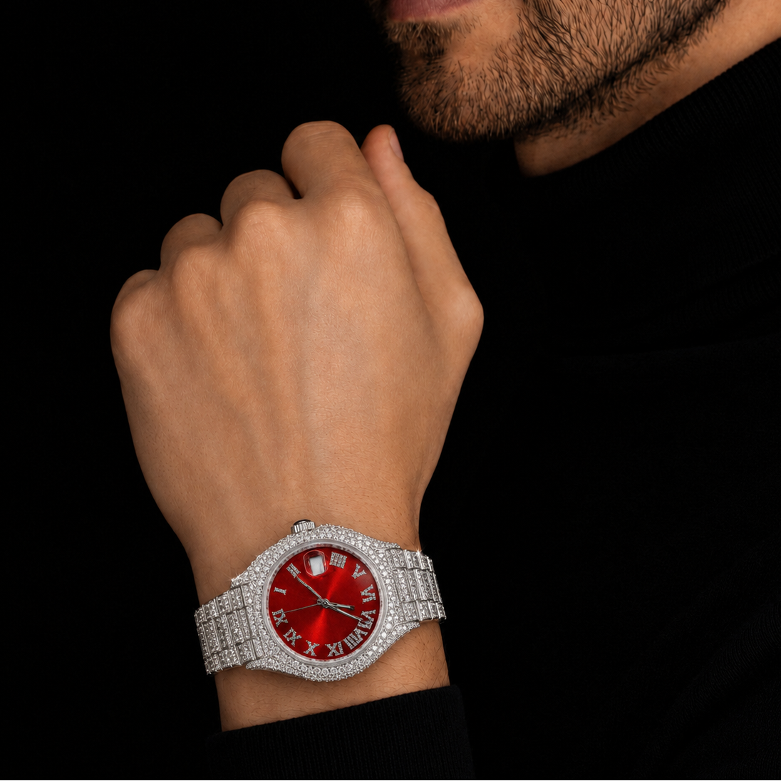 VVS Moissanite Iced Out Men’s Watch 40mm Bust Down