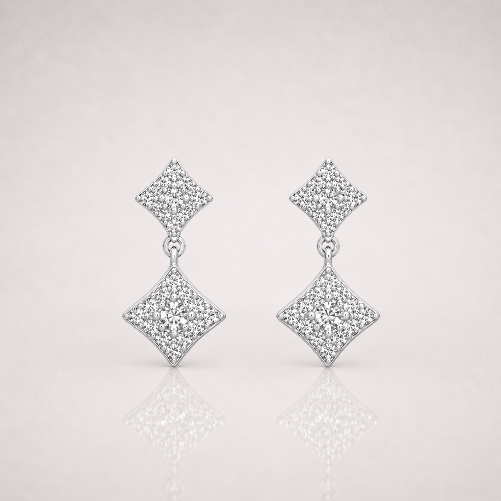 Iced Out Star Clover Earrings