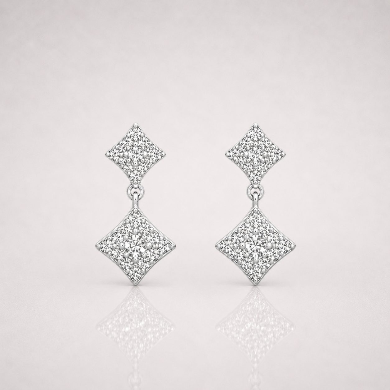 Iced Out Star Clover Earrings