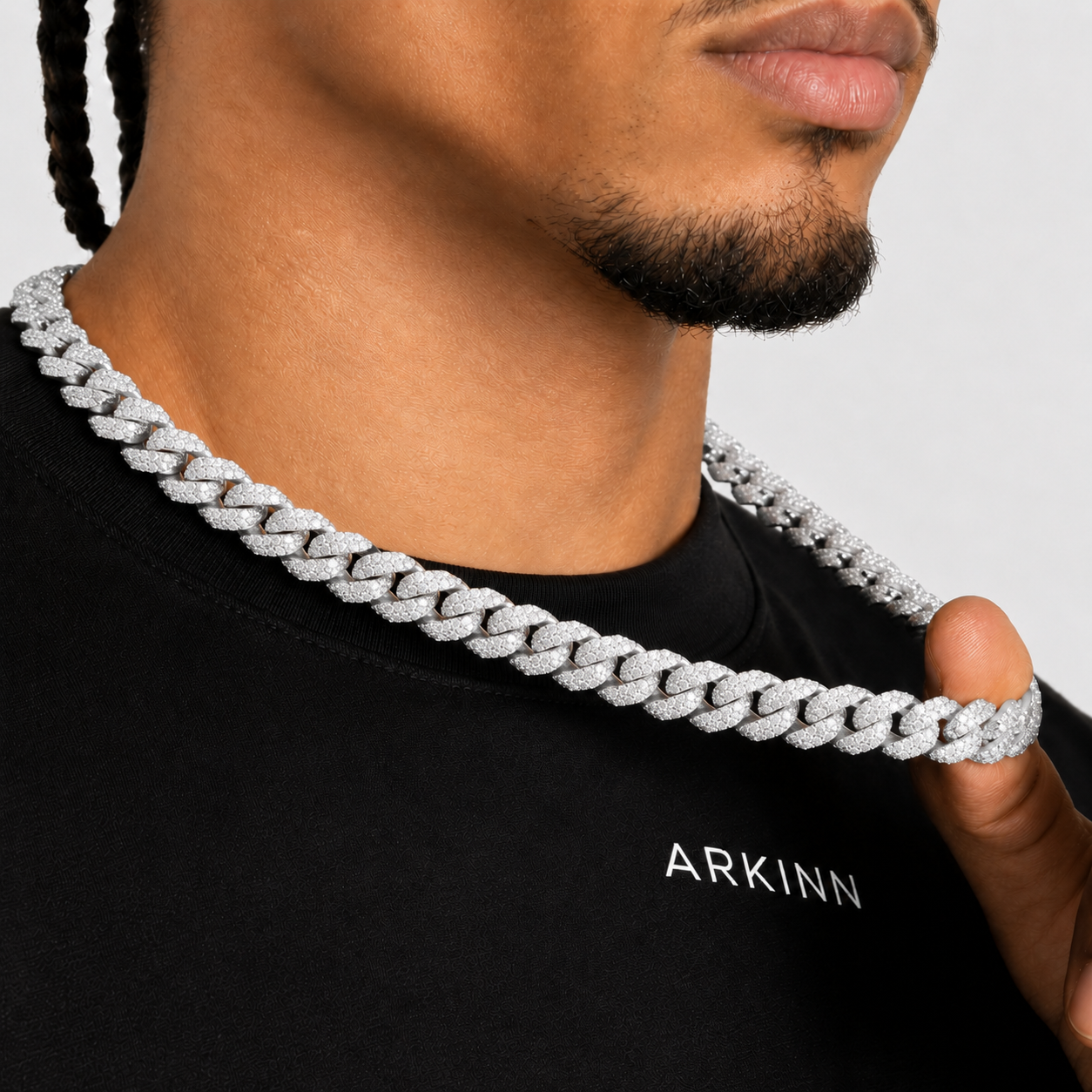 12MM Solid Gold Iced Diamond Cuban Link Chain
