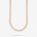 Iced Out Men’s 10mm Split Two-Tone Moissanite Cuban Link Chain