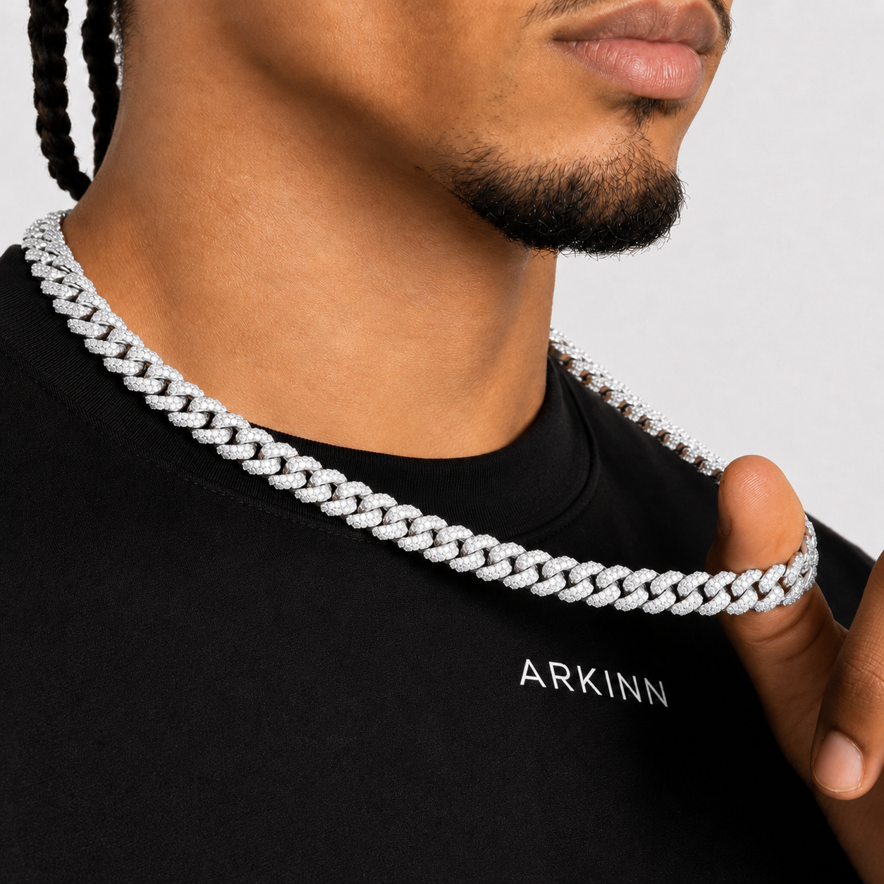 9MM Diamond Cuban Necklace in Solid 14K Gold