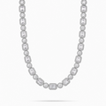 Men’s 14K Gold Halo Cluster Tennis Chain 12MM