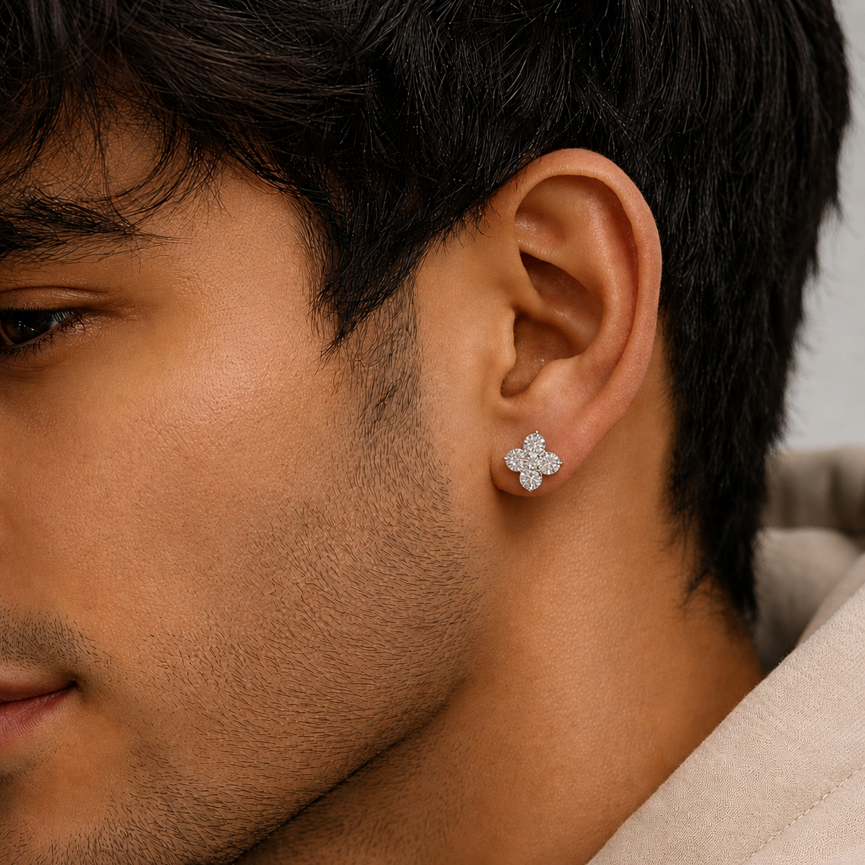 Men’s Iced Motif Earrings