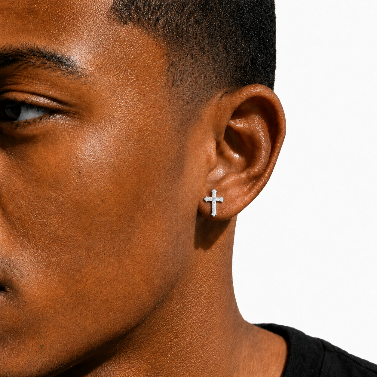 Hip Hop Cross Stud Earrings