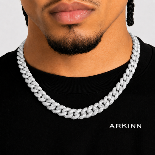 14K Solid Gold Iced Out Cuban Chain 14MM