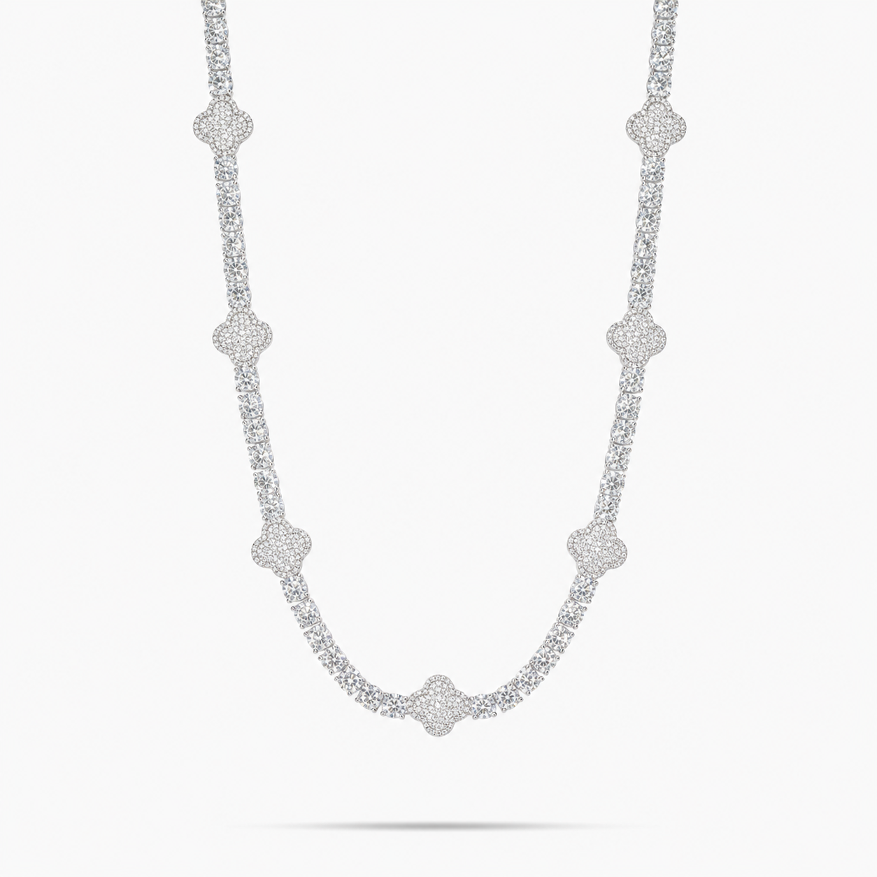 Clover Leaf Iced Out Tennis Chain – Luxury Necklace