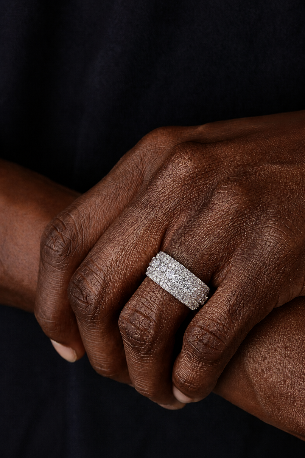 Full Iced Moissanite Statement Ring