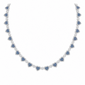 Iced Blue Heart Necklace with VVS Shine