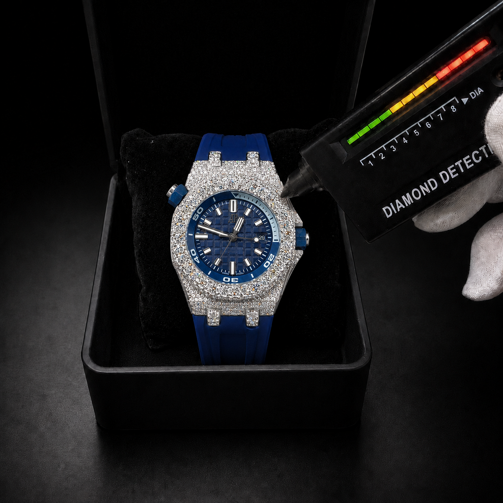 Men’s Custom Iced-Out Moissanite Watch