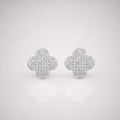 Men’s Clover Earrings Iced Out