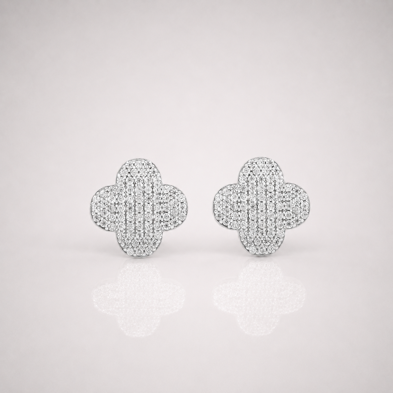 Men’s Clover Earrings Iced Out