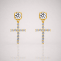 Men’s Iced Out Cross Earrings Gold