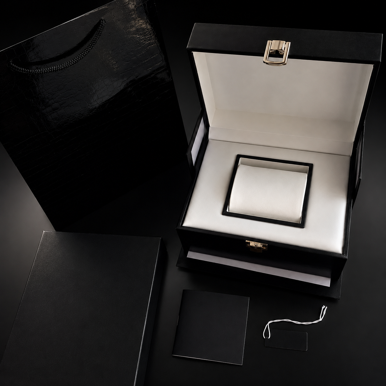 Luxury Men’s Iced Out Watch with Black Rubber Strap and White Gold Finish