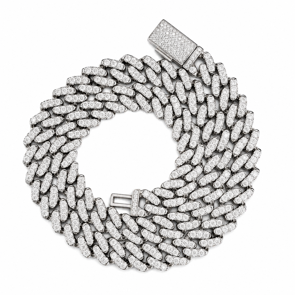 12MM VVS Moissanite Cuban Link Chain Gold Finish
