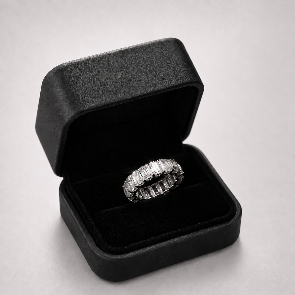 Moissanite Baguette Iced Out Men’s Band Ring
