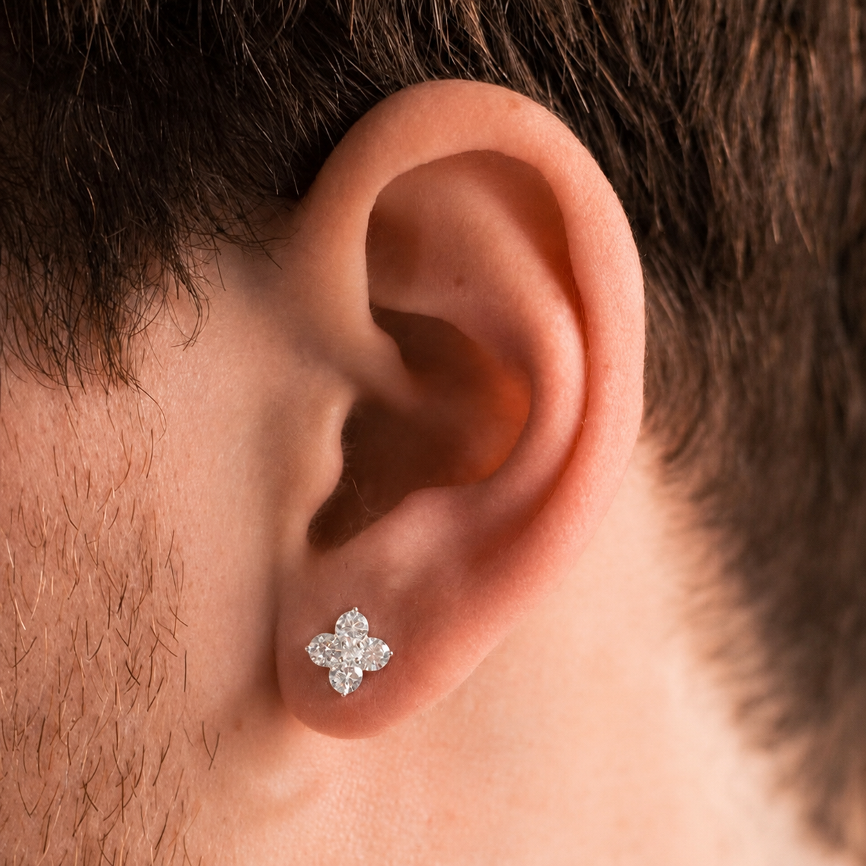 Men’s Iced Motif Earrings
