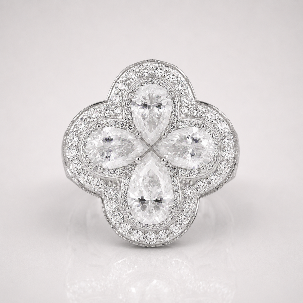 Four Leaf Clover VVS Iced Out Men’s Ring