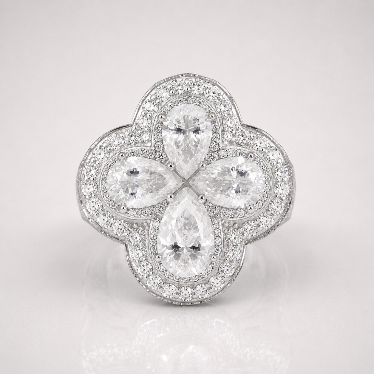 Four Leaf Clover VVS Iced Out Men’s Ring