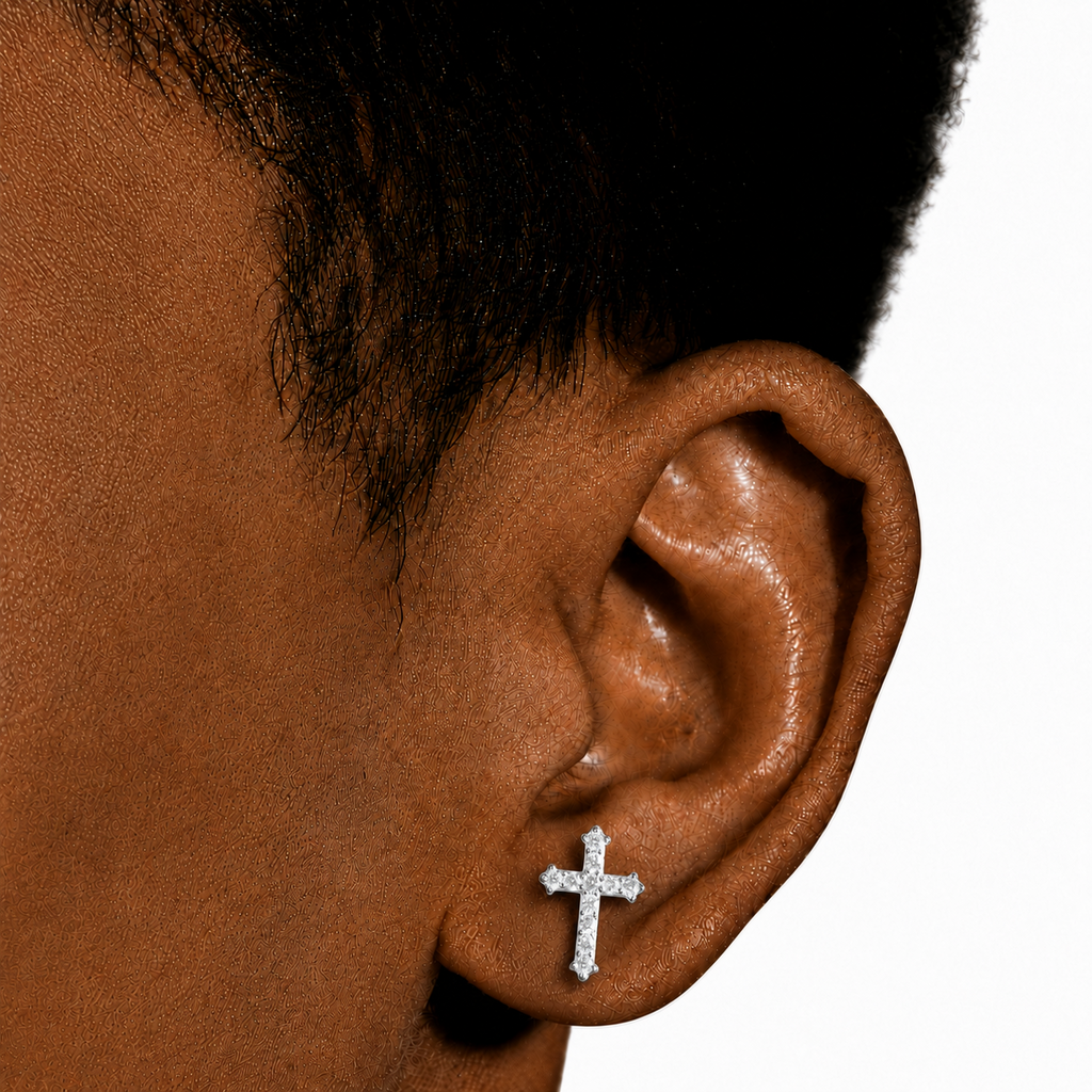 Hip Hop Cross Stud Earrings