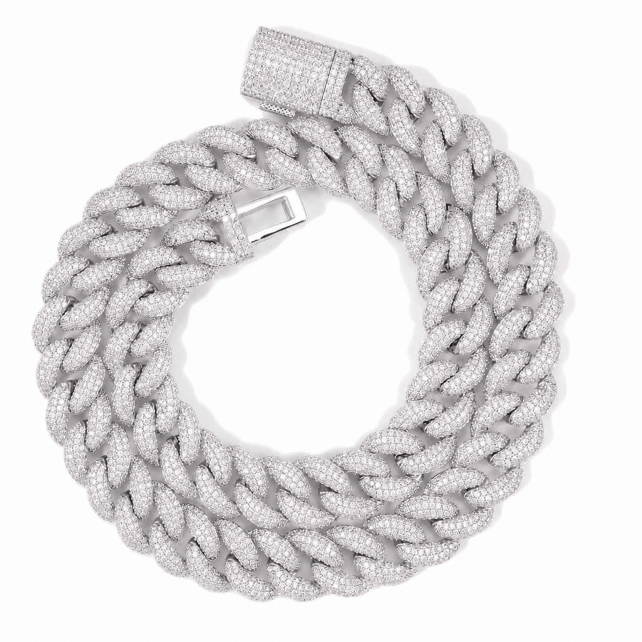 14K Solid Gold Iced Out Cuban Chain 14MM