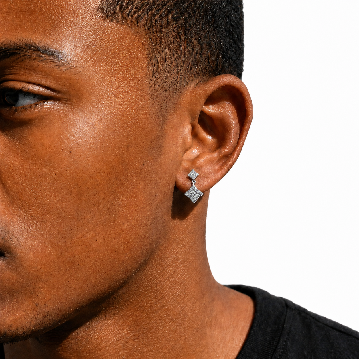 Iced Out Star Clover Earrings