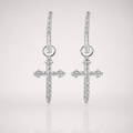 Men’s Cross Dagger Earrings Iced Out