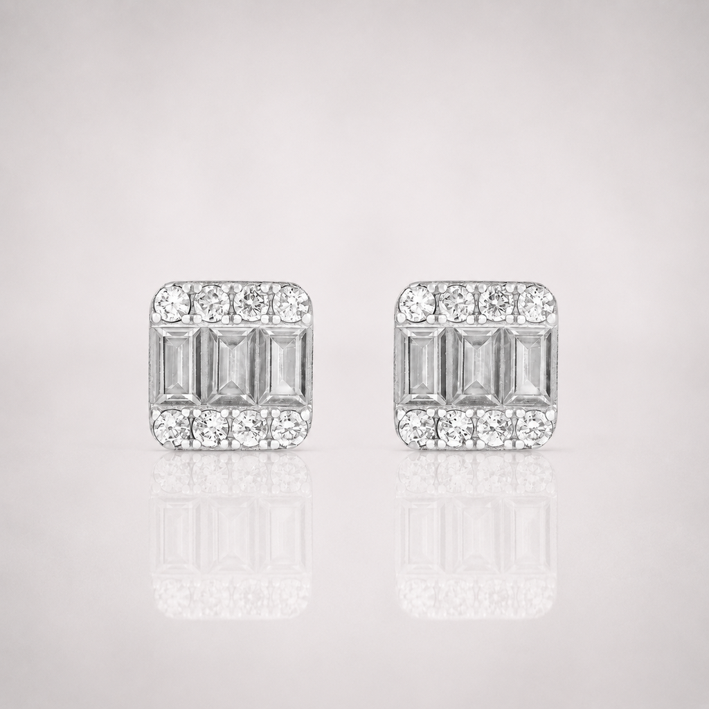 Men’s Baguette Stud Earrings