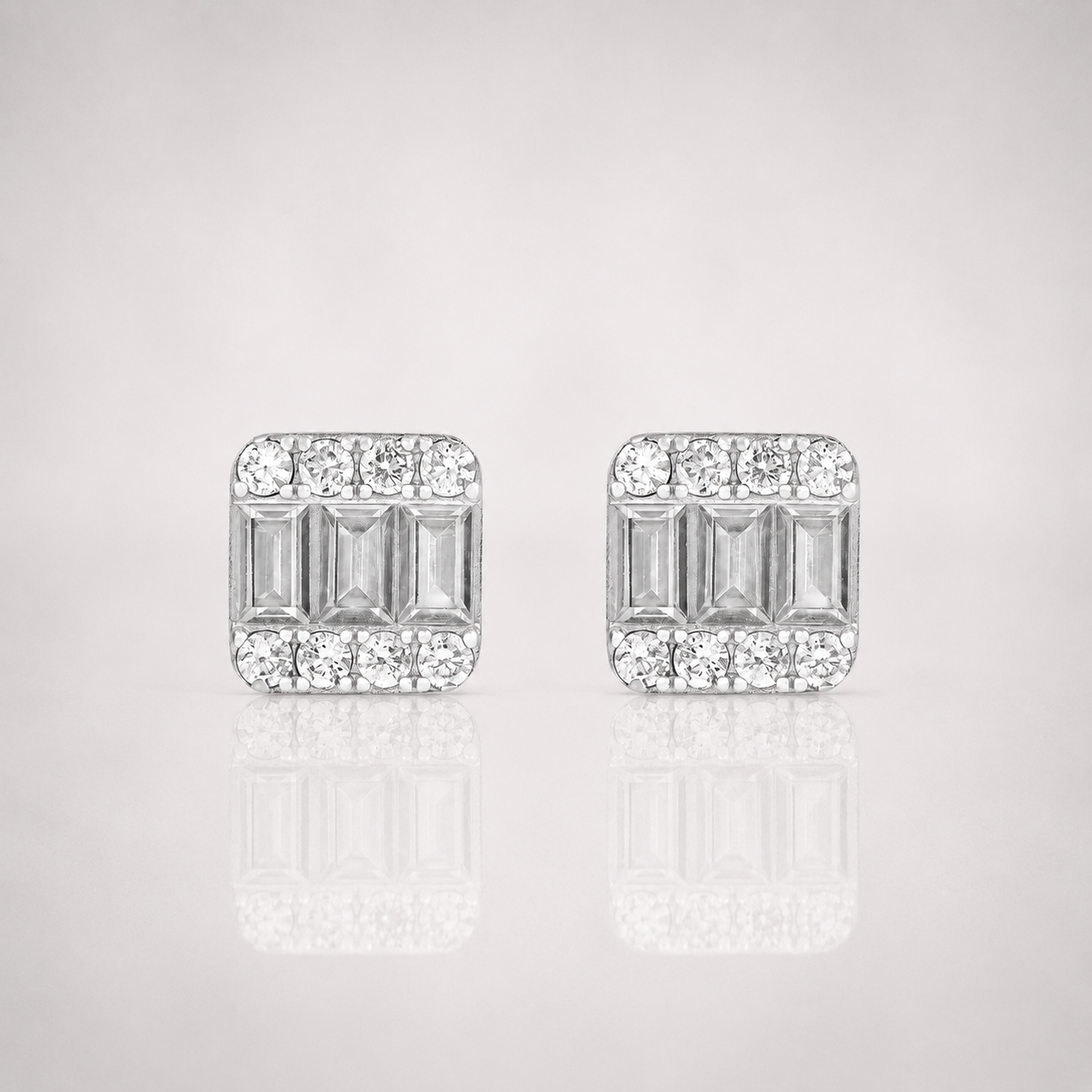 Men’s Baguette Stud Earrings