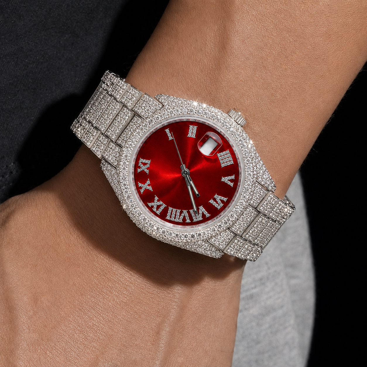 VVS Moissanite Iced Out Men’s Watch 40mm Bust Down