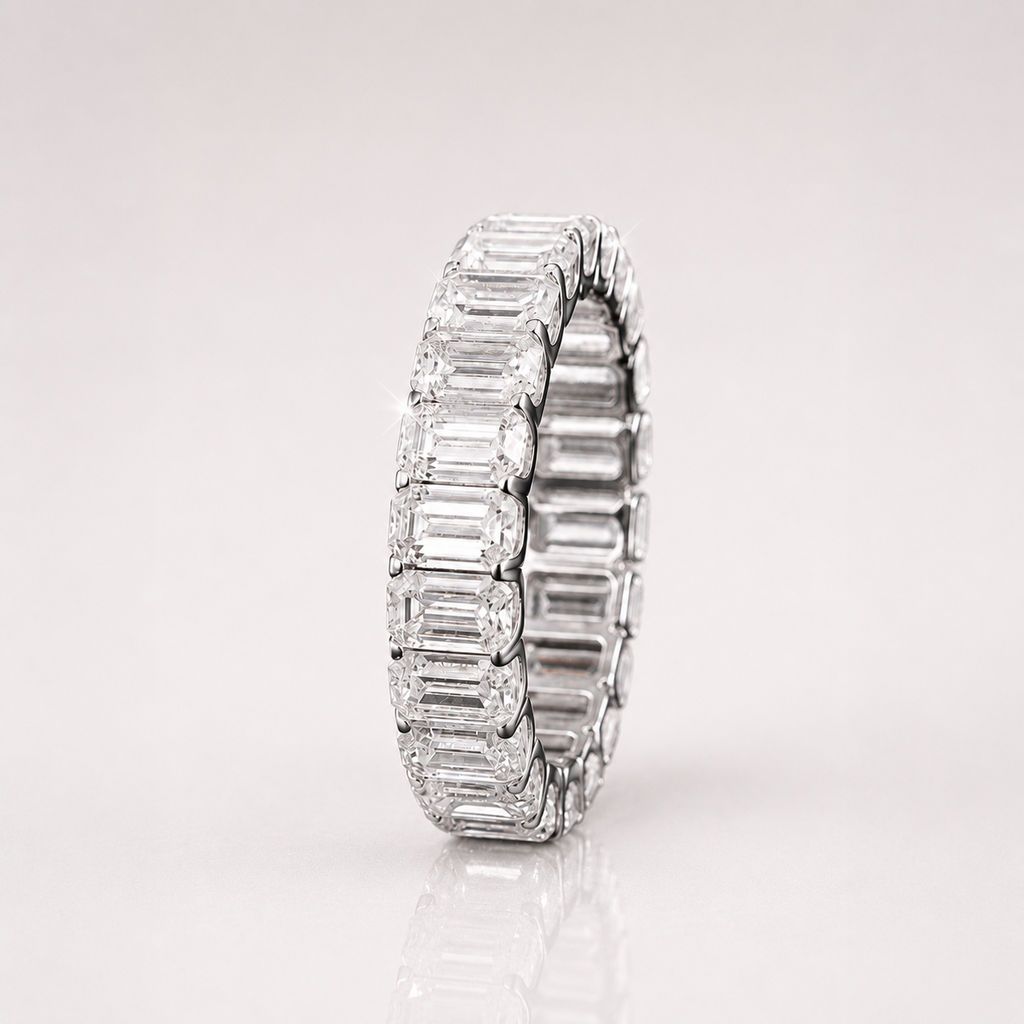 Moissanite Baguette Iced Out Men’s Band Ring