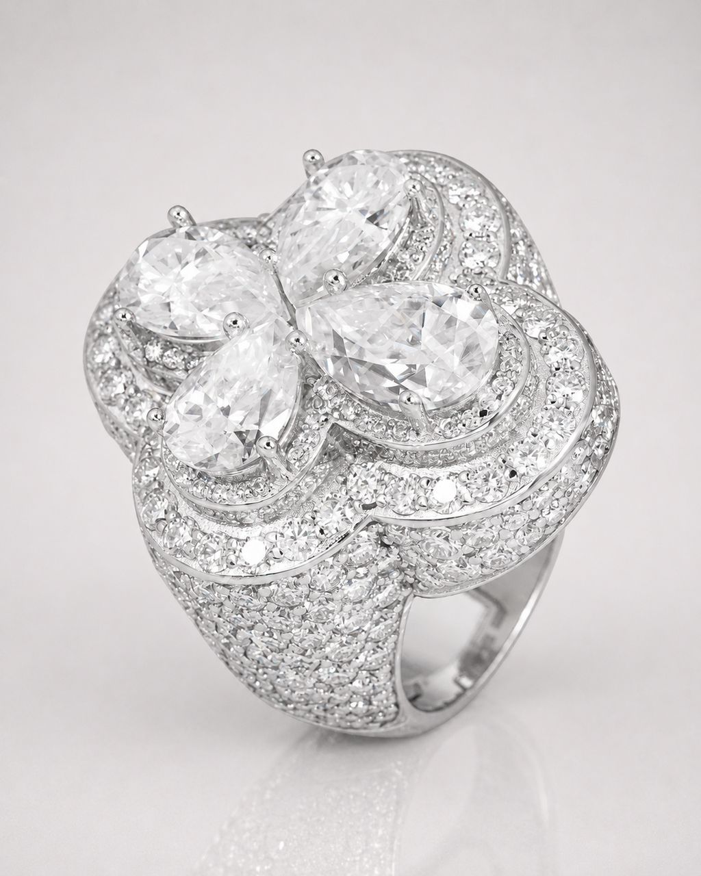 Four Leaf Clover VVS Iced Out Men’s Ring