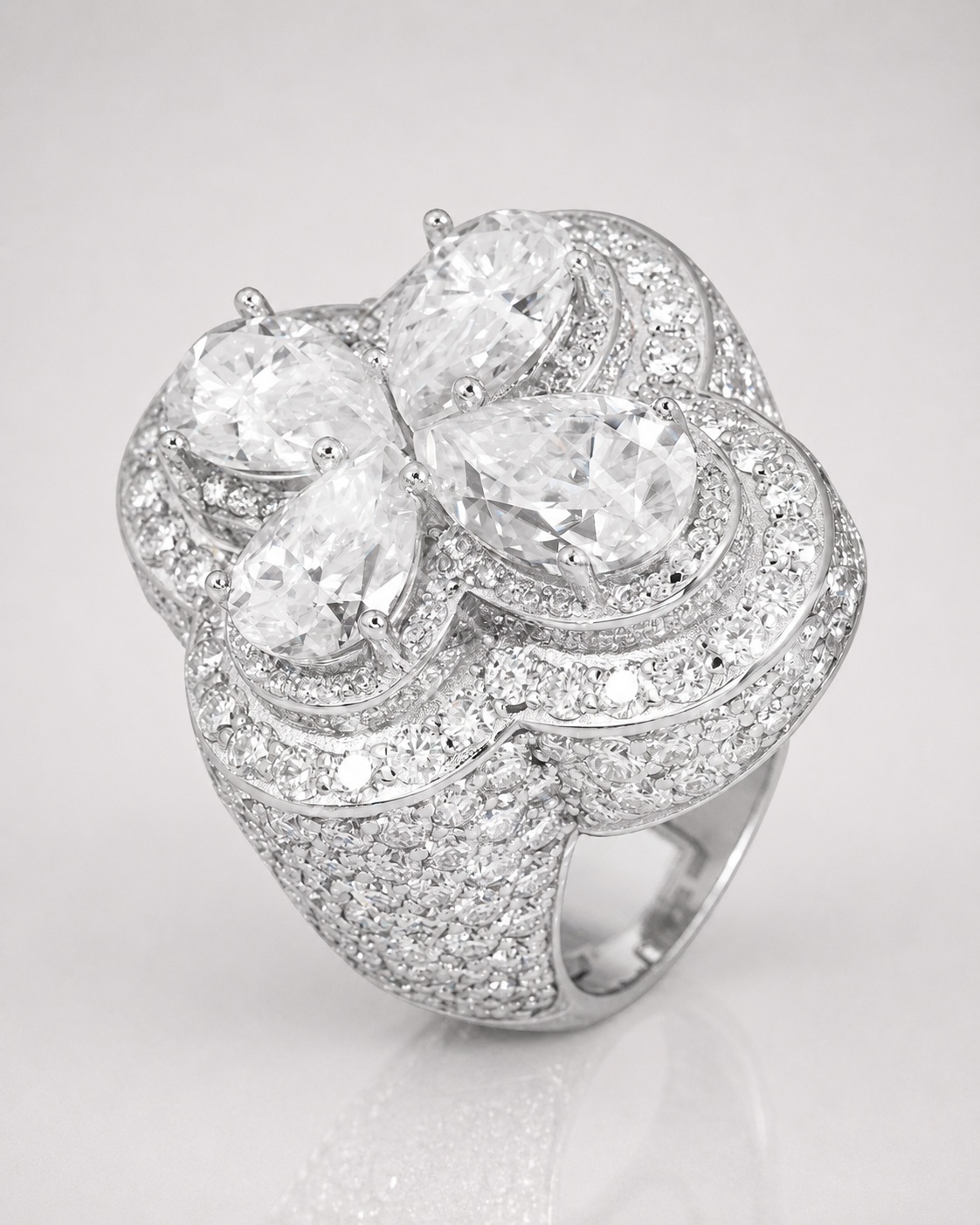 Four Leaf Clover VVS Iced Out Men’s Ring