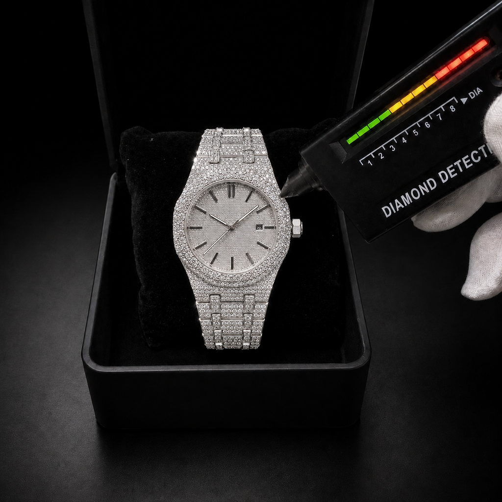 Men’s VVS Moissanite Iced Out Bust Down Watch