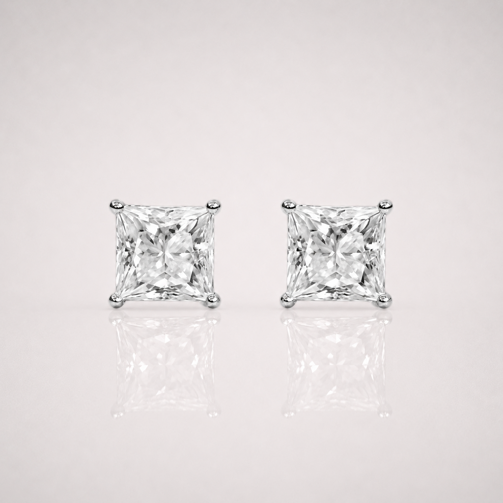 Men’s 7mm Princess Cut Earrings