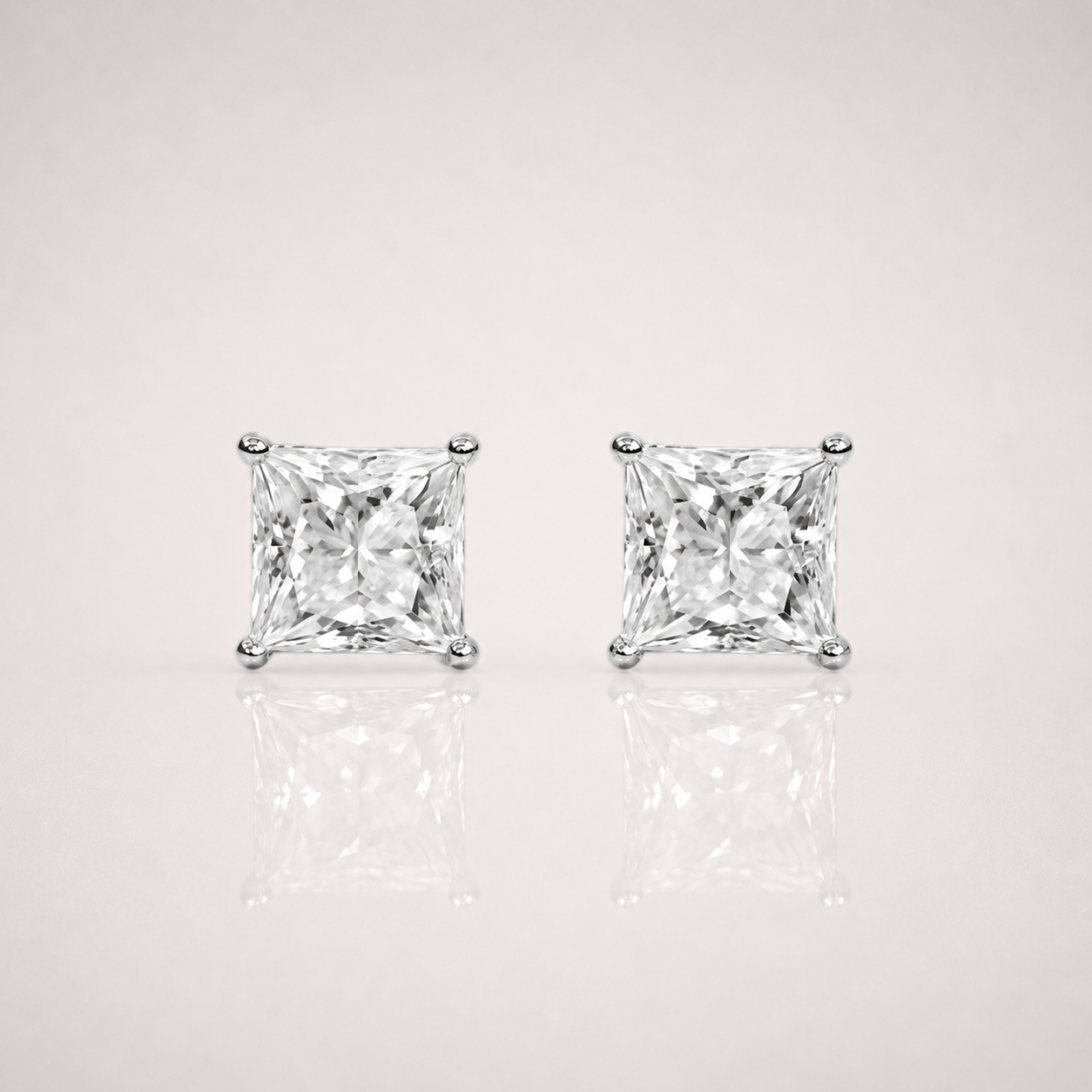 Men’s 7mm Princess Cut Earrings