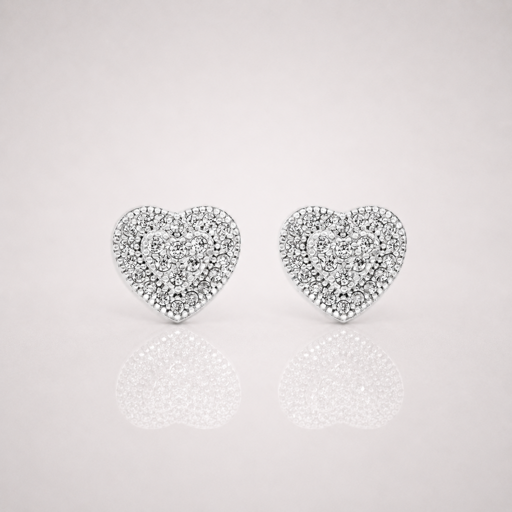 Heart Earrings Iced Out VVS Men