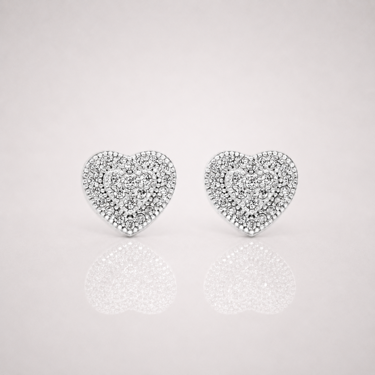 Heart Earrings Iced Out VVS Men