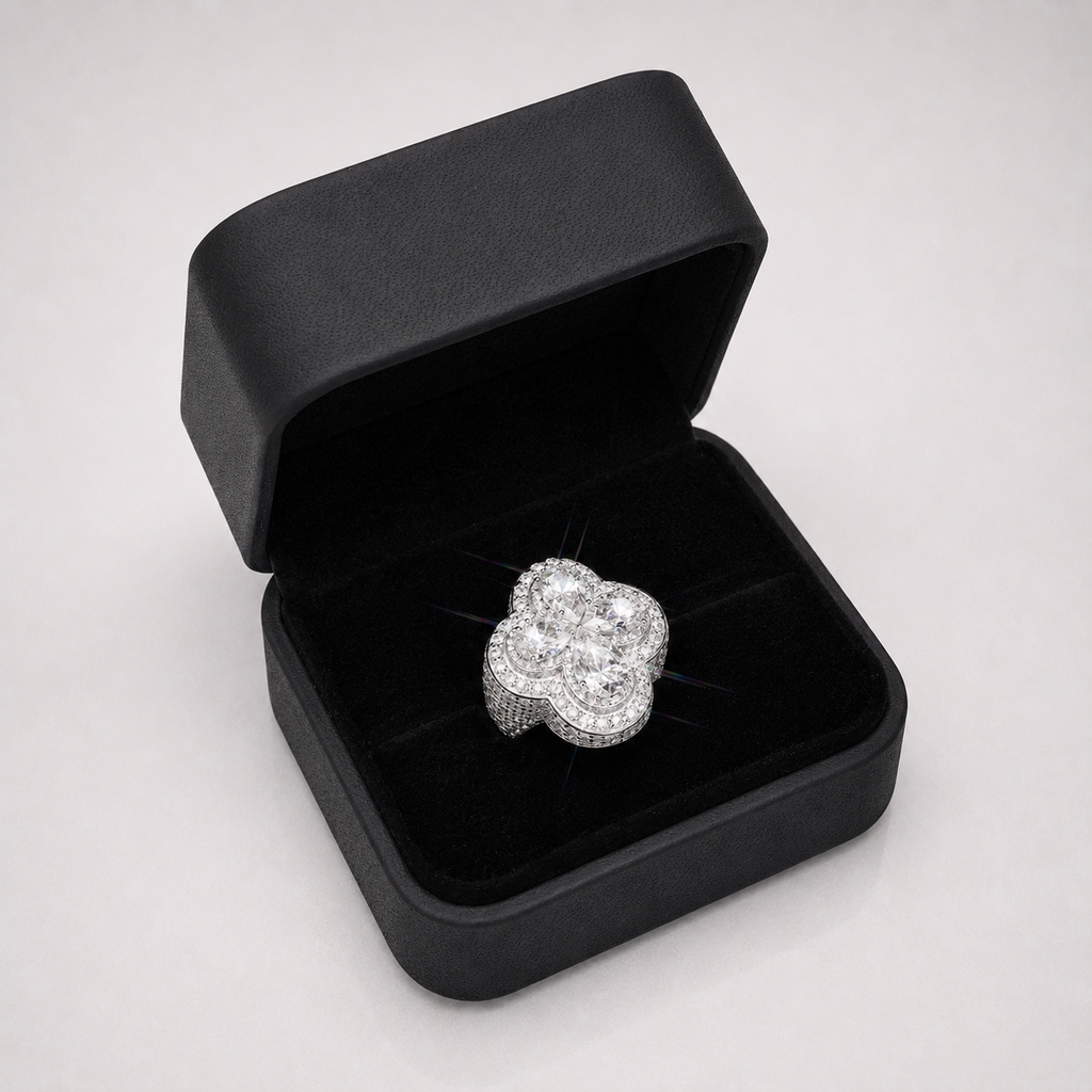 Four Leaf Clover VVS Iced Out Men’s Ring