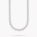 Iced Out Cluster Heart Chain 14K Gold Tone 10MM