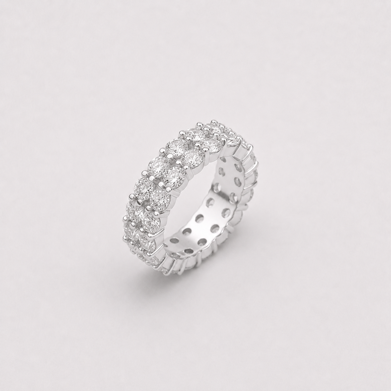 VVS Moissanite Double Band Ring