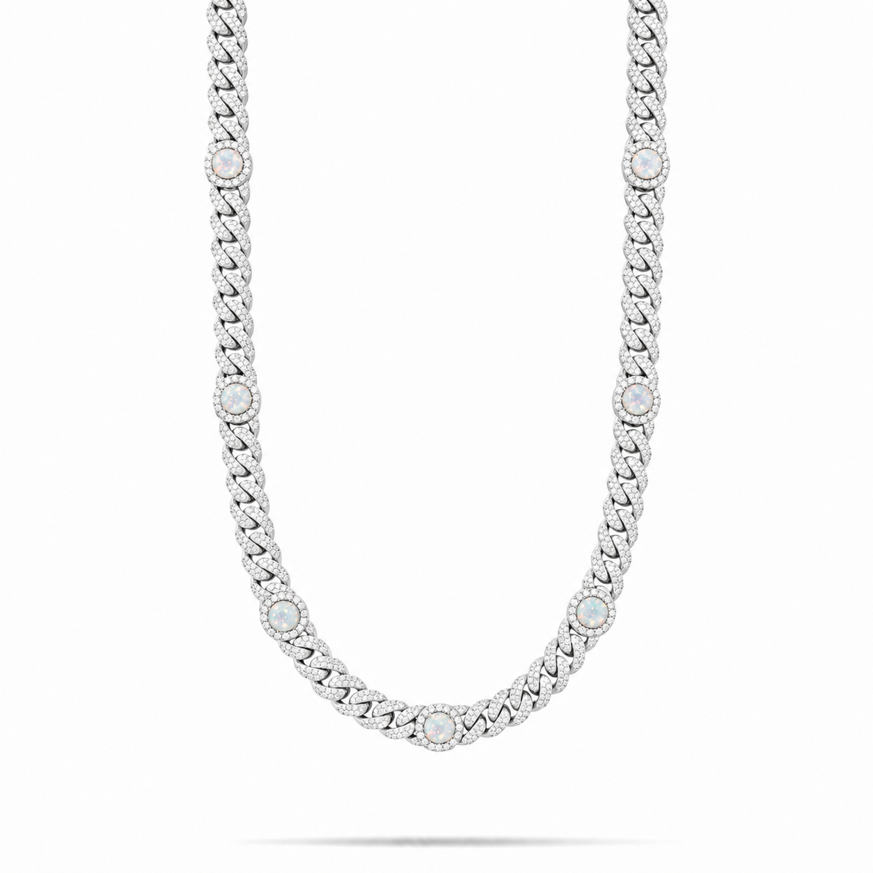 Men Iced out Opal Cuban Chain
