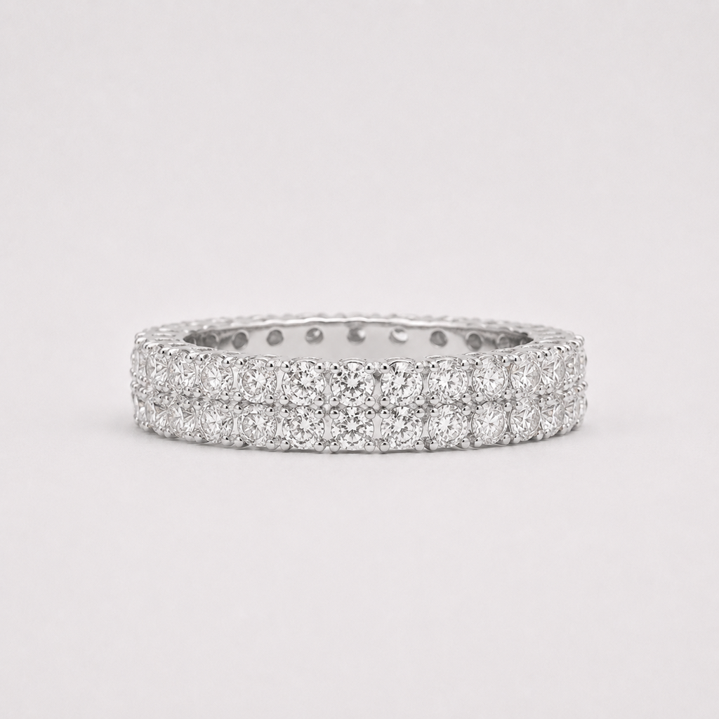 VVS Moissanite Double Band Ring
