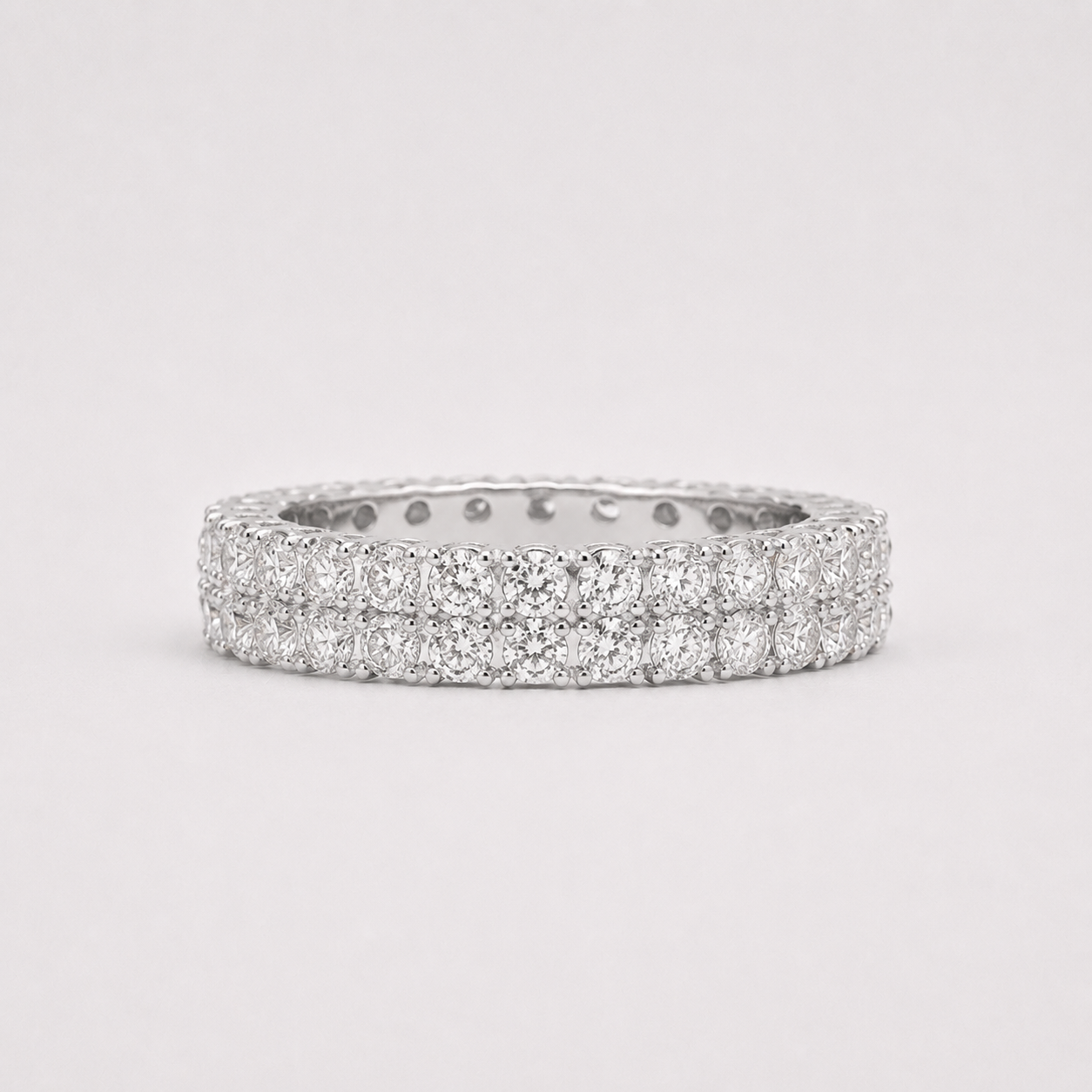 VVS Moissanite Double Band Ring