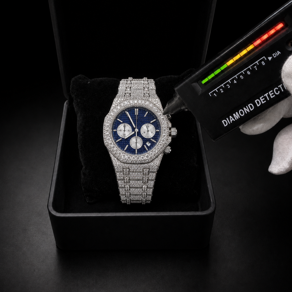 VVS Moissanite Iced Out Watch for Men Self Winding Chronograph
