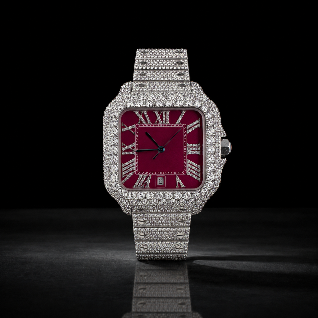 VVS Moissanite Square Bust Down Bracelet Watch for Men